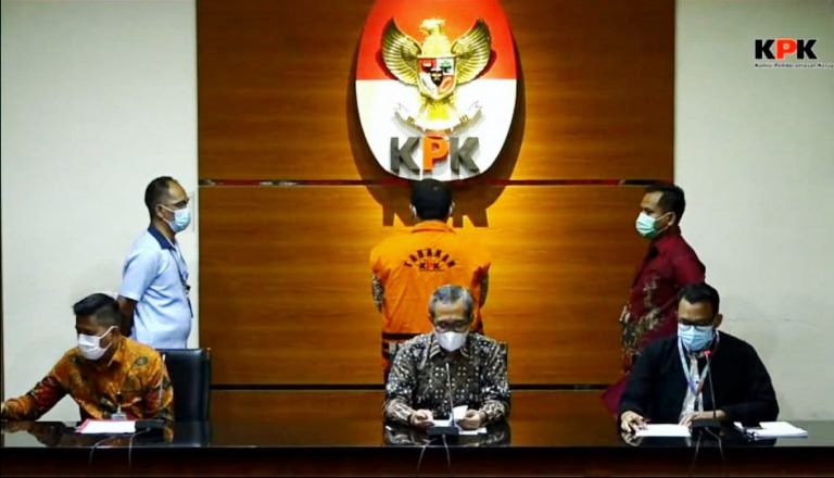 IST KONPRESS: Tangkapan layar Konferensi Pers KPK kasus bansos Kabupaten Bandung Barat, Kamis, (1/4)