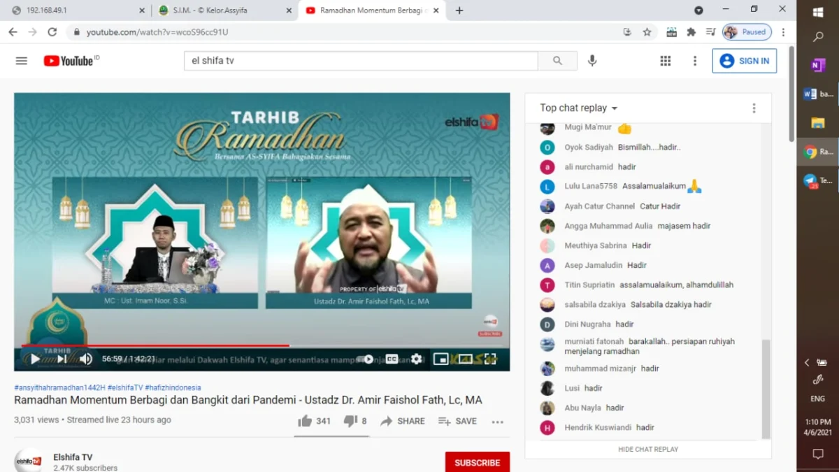 As-Syifa Al-Khoerriyah Tablig Akbar Virtual Sambut Ramadhan