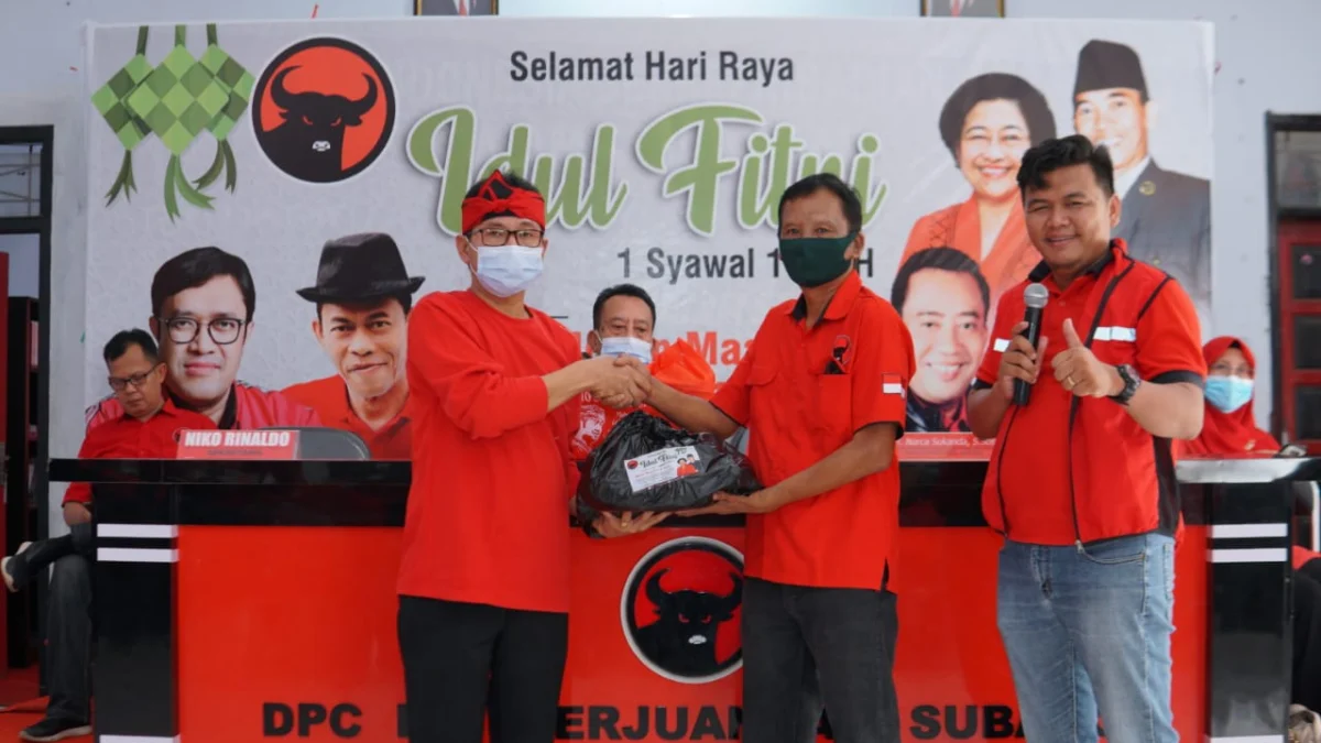 Gotong Royong 3 Pilar, PDIP Subang Siapkan 4000 Paket Lebaran untuk Kader