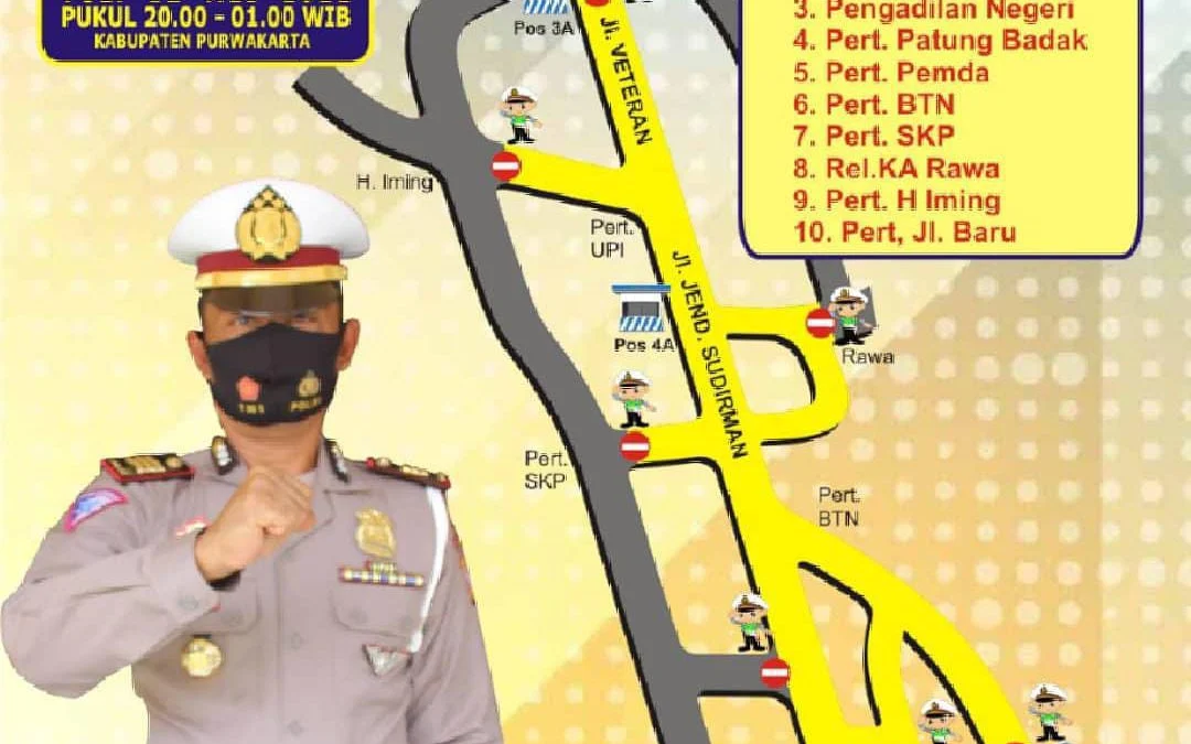 Pengamanan Takbir Keliling, Polres Purwakarta Tutup Sejumlah Ruas Jalan