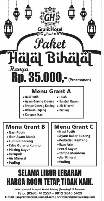 Hanya Rp35.000, Di Grant Hotel Bisa Makan Paket Halal Bihalal Apa Saja!