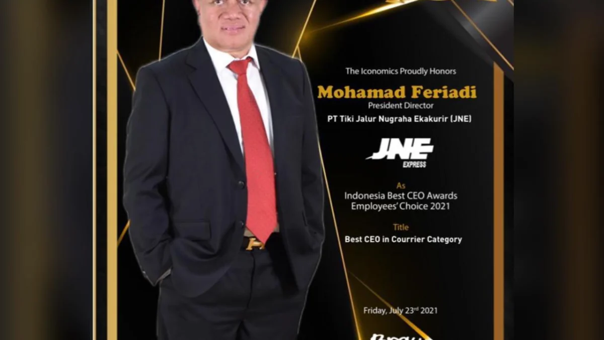 Bos JNE M. Feriadi Soeprapto Dinobatkan Sebagai Best CEO Award 2021