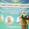 Wakil Ketua Tim Penggerak PKK Provinsi Jawa Barat (Jabar) Lina Marlina Ruzhan saat menghadiri acara Pelantikan PC Muslimat NU Kabupaten Bandung di Komplek Pemerintah Daerah (Pemda) Kabupaten Bandung, Kamis (9/9/2021).