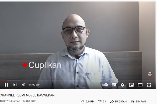 Bikin Akun Youtube Perdana, Novel Baswedan "Diserbu" Subscriber (Screenshoot akun Youtube Novel Baswedan)