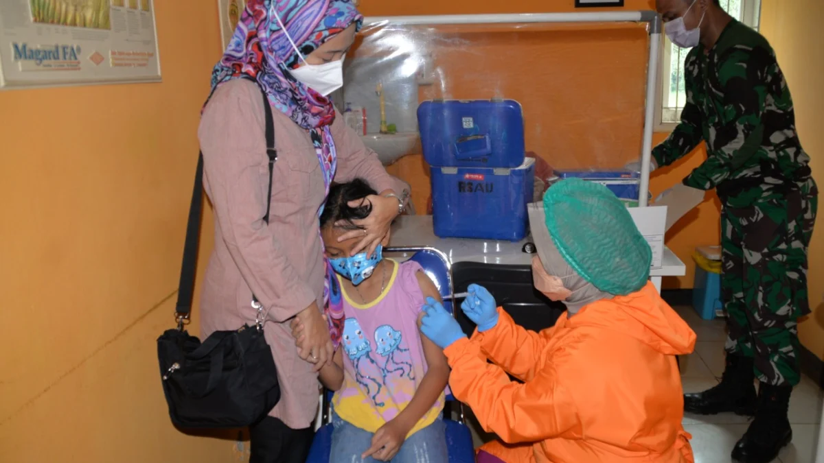 Vaksinasi Covid 19 untuk Usia 6 sampai 11 di Lanud Suryadarma Disambut Antusias