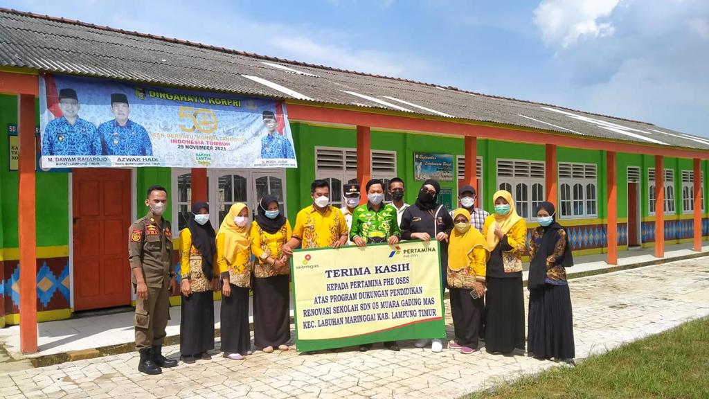 PHE OSES Dukung Kegiatan Pembelajaran di SD Negeri 05 Muara Gading Mas Labuhan Maringgai Kabupaten Lampung Timur