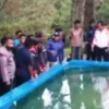 TKP: Tempat kejadian perkara di kolam renang Villa Bellevue Lembang yang merenggut dua balita yang meninggal mengambang. IST