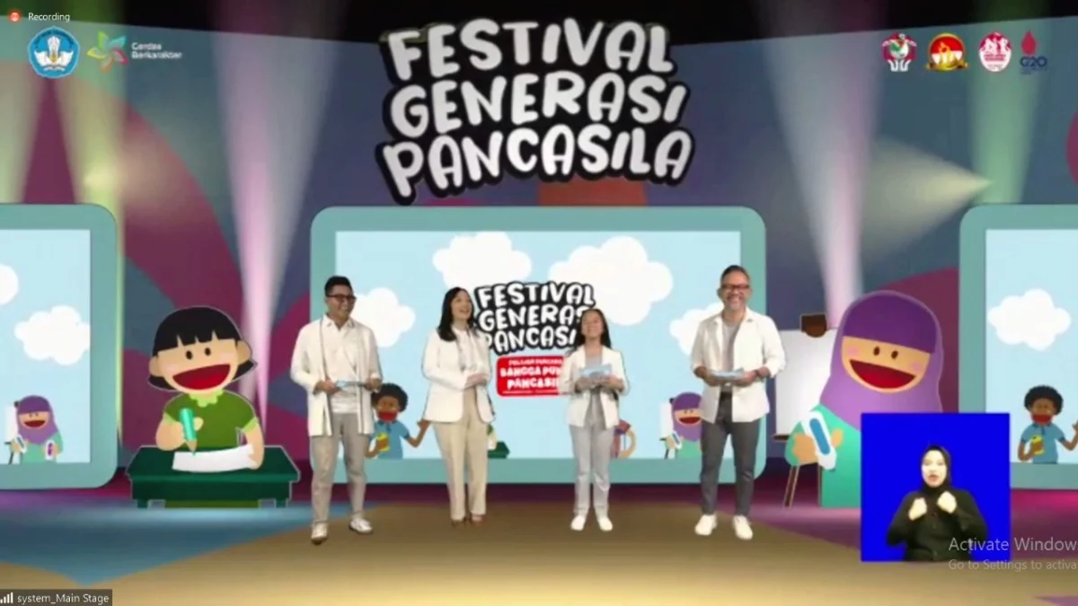 Gelar Festival Generasi Pancasila, Menteri Pendidikan: Pancasila Bukan Hanya Dihafal tapi Diamalkan