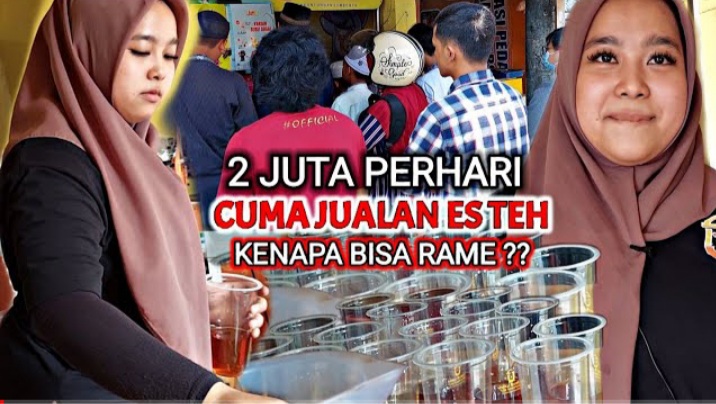 Bisnis Es Teh Kekinian di Bogor, Siti Azahira Raih Omset Rp2.000.000 Satu Hari (foto: Capture Youtube Frankav12)