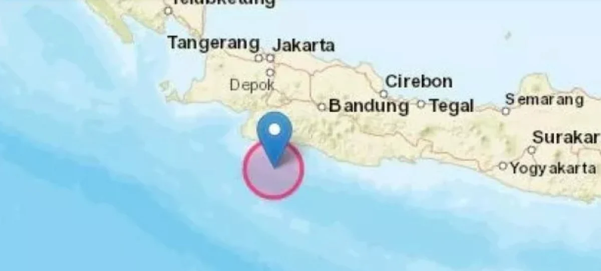 Titik lokasi gempa di Sukabumi