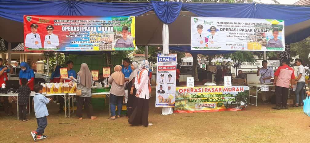Kendalikan Inflasi Daerah, DKUPP Subang Gelar Operasi Pasar Murah di Alun-alun Pagaden