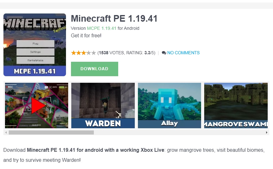 UPDATE! Download Minecraft PE 1.19.41 November 2022, Coba Bertahan Bertemu WARDEN