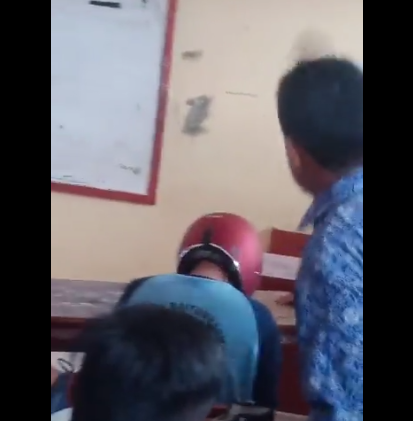 Tangkapan Layar Video bullying SMP Plus Baiturrahman yang beredar di Sosmed