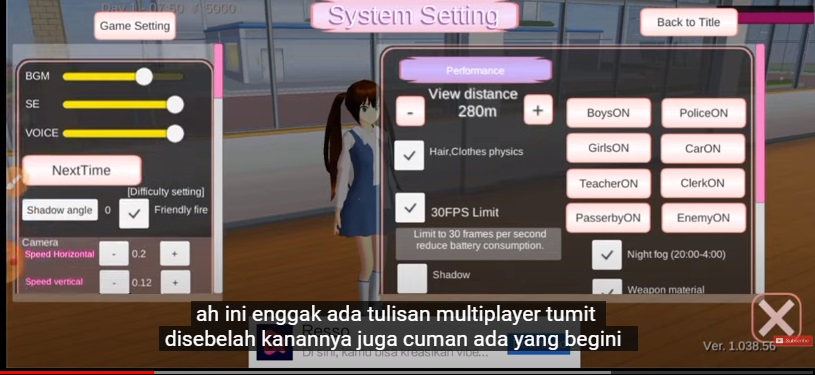 Cara Mabar di Sakura School Simulator 2022, Lengkap Download MOD APK Terbaru (sakura school simulator, capture via Youtube Agus Aspam)