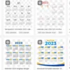 Desain Kalender 2023 CDR, PDF JPG dan Excel, Lengkap Tanggal Merah dan Kalender Hijriah
