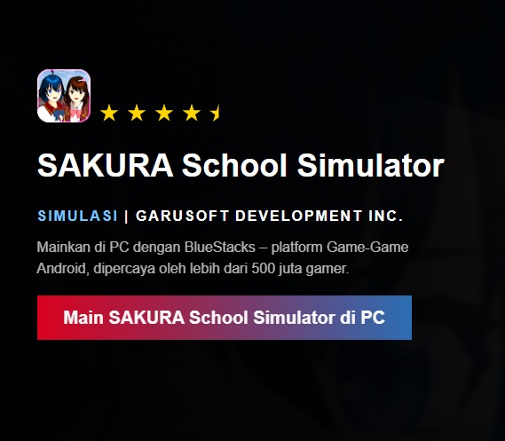 Download Sakura School Simulator PC, Lengkap Versi Terbaru dan Versi China, Klik Gratis di Sini (via bluestacks)