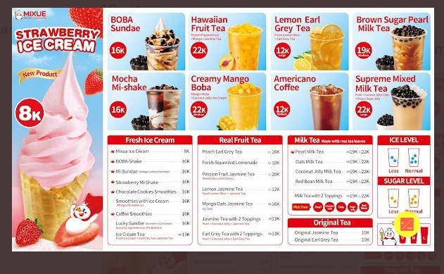 Menu Mixue Ice Cream, Es Krim Viral Pencari 'Hati' Kosong, Cek di Sini Maret 2023 (MIXUE-Via-Twitter-at-18Fess)