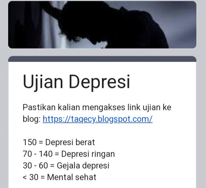 Yang Viral Di Tiktok! Link Ujian Tes Depresi Google Form, Ternyata Ini cara Ampuh Atasi Depresi