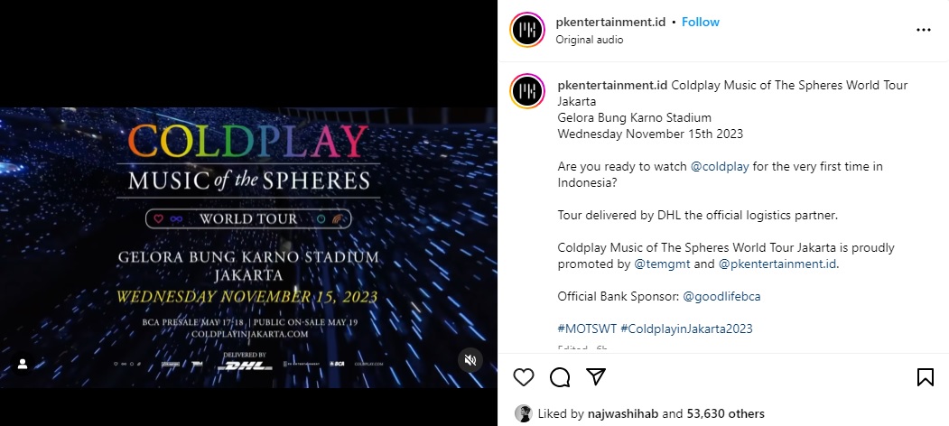 Jangan Sampai Kehabisan, Penjualan Tiket Konser Coldplay di Jakarta Mulai 17-19 Mei 2023