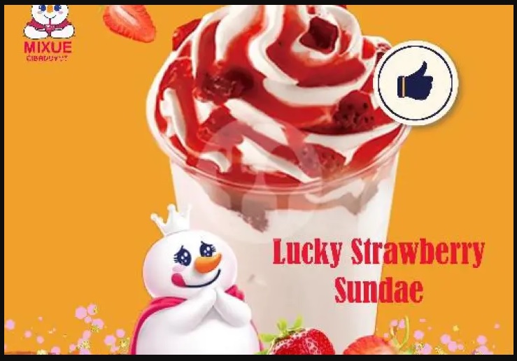 Strawberry Sundae Mixue, Menu Favorite Banyak Dicari di Mixue yang Viral Pencari "Ruko Kosong" (via mixue Cibaduyut)