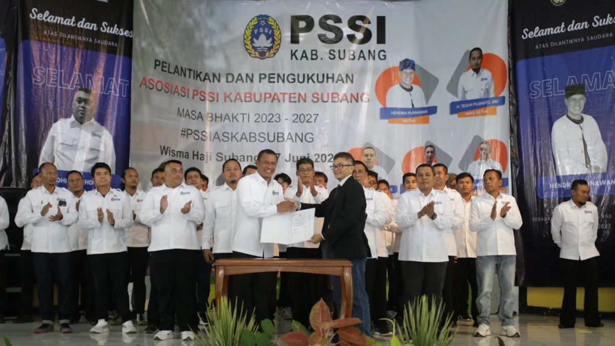 Pelantikan dan Pengukuhan Pengurus PSSI Kabupaten Subang, Kang Jimat Harapkan Peningkatan Prestasi