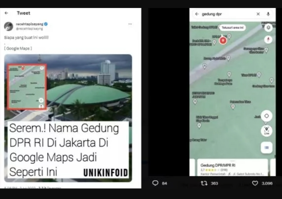 Nama Gedung DPR di Google Maps Diganti Jadi Peternakan Tikus, Ini Komentar Anggota