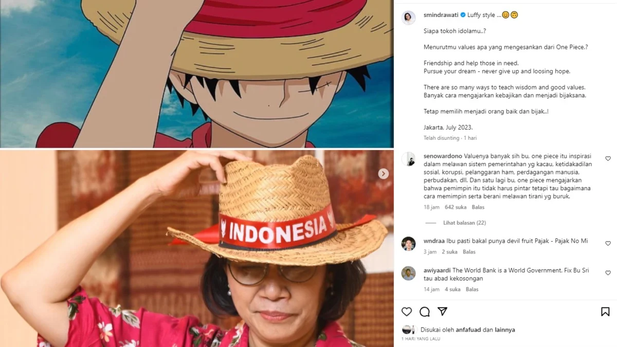 Geliat Sri Mulyani Indrawati: Pesona Gaya ala Tokoh Anime One Piece
